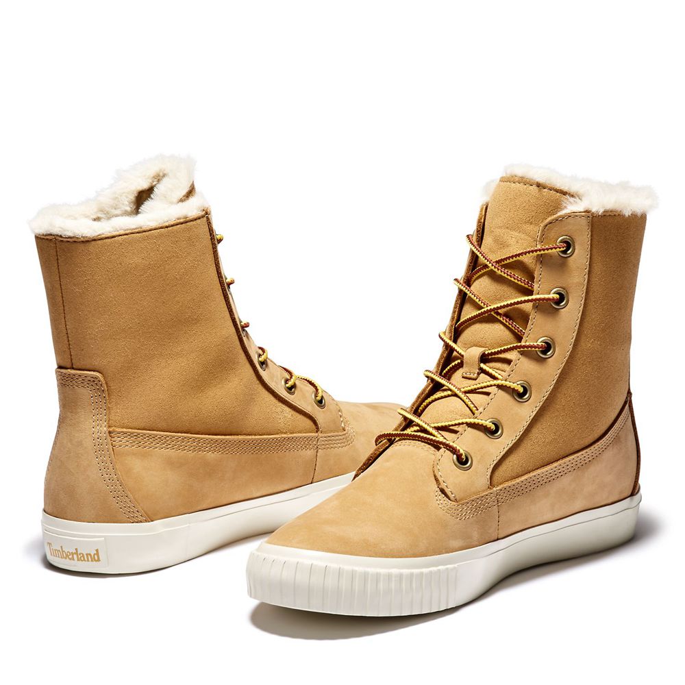 Timberland Μποτες Χιονιού Γυναικεια Καφε - Skyla Bay Fleece Fold-Down - Greece 7123596-AQ